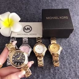 Michael Kors Women's Fashion New Light Luxury Commuter Watch Bag MK Three Eyes Casual Girl Exquisite Gift Wallet