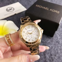 Michael Kors Women's Fashion New Light Luxury Commuter Watch Bag MK Three Eyes Casual Girl Exquisite Gift Wallet