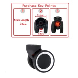 Suitcase Luggage Replacement Accessories Dismountable Removable Universal Wheels Plug-In Detachable Wheel Pulley Repair Parts