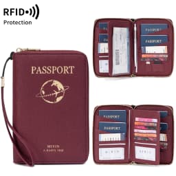 FID Anti-Theft Zipp Passport Holder Multi-Functional Organizer for Passports and Tickets Essential Travel Passport Wallet Unisex