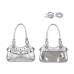 JIAERDI Harajuku Star Ita Bag Women Double Strap Adjustable Clear Leather Tote Purse Subculture Daily Versatile Shoulder Bag Y2K