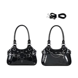 JIAERDI Harajuku Star Ita Bag Women Double Strap Adjustable Clear Leather Tote Purse Subculture Daily Versatile Shoulder Bag Y2K