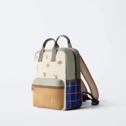2026 New Cartoon Cute Teddy Bear Embroidered Unisex Backpack Plaid Patchwork Student School Bag Fashionable Casual Backpack