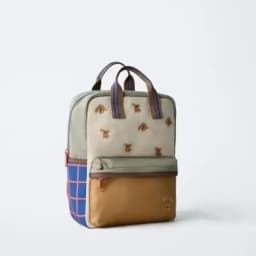 2026 New Cartoon Cute Teddy Bear Embroidered Unisex Backpack Plaid Patchwork Student School Bag Fashionable Casual Backpack