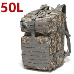 50L Durable Nylon Waterproof Tactical Backpack for Outdoor Hiking Fishing Hunting Camping Trekking Sports Travel Shoulder Bag