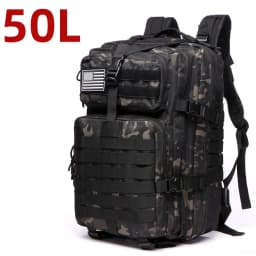 50L Durable Nylon Waterproof Tactical Backpack for Outdoor Hiking Fishing Hunting Camping Trekking Sports Travel Shoulder Bag