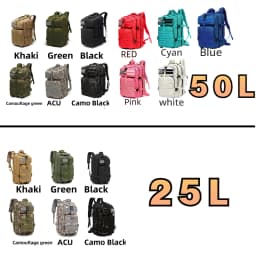 50L Durable Nylon Waterproof Tactical Backpack for Outdoor Hiking Fishing Hunting Camping Trekking Sports Travel Shoulder Bag
