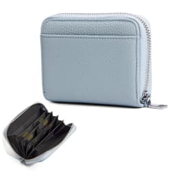 Women's RFID Blocking Card Holder Genuine Leather Japanese Style Multi-Slot Card Wallet Divided Compartment Zipper Coin Purse