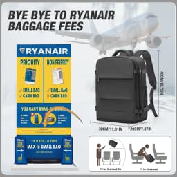 Women Men Hand Luggage Backpack Business College Laptop Travel Backpack Waterproof Carry on  Airplane Ryanair Backpack 40x30x20