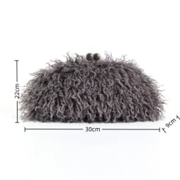 Women Kisslock Faux Fur Furry Clutch Bag Winter Warm Pouch Frame Clasp Bag with Chain Crossbody Dark Grey Red Yellow