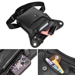 Vintage Pu Leather Waist Pack Drop Leg Bag Men Women Waterproof Motorcycle Hip Belt Thigh Bag Outdoor Bicycle Phone Cross Bag