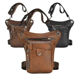 Vintage Pu Leather Waist Pack Drop Leg Bag Men Women Waterproof Motorcycle Hip Belt Thigh Bag Outdoor Bicycle Phone Cross Bag