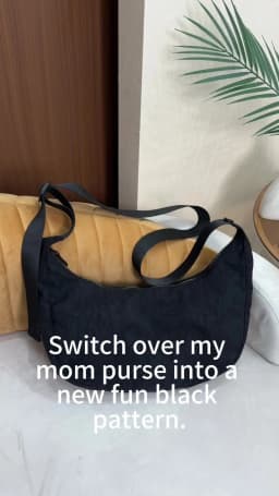 Nylon Medium Crescent Bag for Women Men,Crossbody Bag with Adjustable Strap&Dual Interior Zip Pocket Casual Daily Shoulder Bag