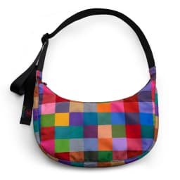 Nylon Medium Crescent Bag for Women Men,Crossbody Bag with Adjustable Strap&Dual Interior Zip Pocket Casual Daily Shoulder Bag
