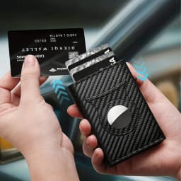 Rfid Credit Card Holder Men Wallets For Apple Airtag Carbon Fiber Bank Cardholder Case Small Smart Minimalist Wallet For Air Tag