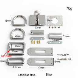 1-5Sets Gold,Silver Stainless Steel Rectangle Eyelets Hanger Clasp Locks For Women DIY Handbags Shoulder Purse Bags Accessories