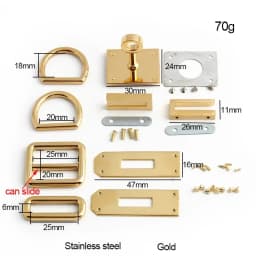 1-5Sets Gold,Silver Stainless Steel Rectangle Eyelets Hanger Clasp Locks For Women DIY Handbags Shoulder Purse Bags Accessories