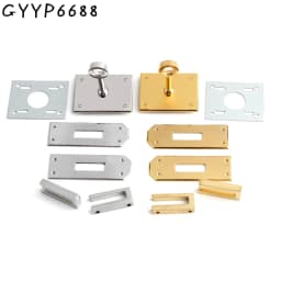 1-5Sets Gold,Silver Stainless Steel Rectangle Eyelets Hanger Clasp Locks For Women DIY Handbags Shoulder Purse Bags Accessories