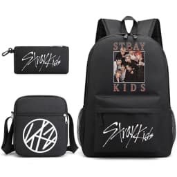 Kpop StrayKids Backpack Schoolbag Shoulder Bag Pencil Case Gift for Kids Students