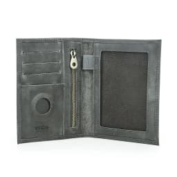 Genuine Cow Leather Passport Holder Travel Wallet with Airtag Case Anti-lost Pocket Pen Card Holder RFID Blocking Passport Cover