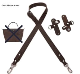 Leather Bag Shoulder Strap for Longchamp Pouch Short Handle MOCHA Small Bag Modification Without Punching Strap Bag Accessories