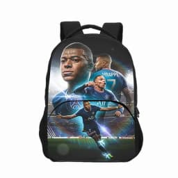 3pcs Set M-Mbappes School Bag Football Sports Backpack with Shoulder Bags Pencil Bags Star Player School Rucksack for Best Gift
