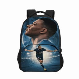 3pcs Set M-Mbappes School Bag Football Sports Backpack with Shoulder Bags Pencil Bags Star Player School Rucksack for Best Gift