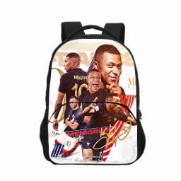 3pcs Set M-Mbappes School Bag Football Sports Backpack with Shoulder Bags Pencil Bags Star Player School Rucksack for Best Gift