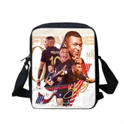 3pcs Set M-Mbappes School Bag Football Sports Backpack with Shoulder Bags Pencil Bags Star Player School Rucksack for Best Gift