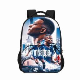 3pcs Set M-Mbappes School Bag Football Sports Backpack with Shoulder Bags Pencil Bags Star Player School Rucksack for Best Gift
