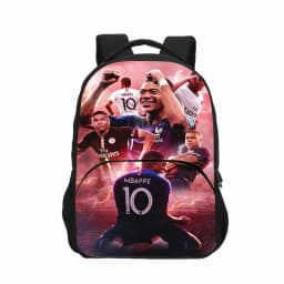 3pcs Set M-Mbappes School Bag Football Sports Backpack with Shoulder Bags Pencil Bags Star Player School Rucksack for Best Gift
