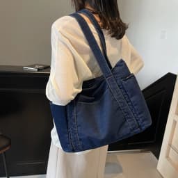 Denim Shoulder Bag Women Designer Mother Pack Large Capacity Luxury Crossbody Tote Bag Casual Jeans Handbag Multi-pocket Handbag