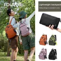 Fouvor Women Outdoor Functional Backpack Lightweight Foldable Water-Resistant Large Capacity Backpacks Travel Hiking Bag 3037-05