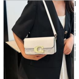 2026 European Style New niche Luxury Solid Color Tote Bag, Retro Minimalist Square Fashionable Versatile Crossbody Bag