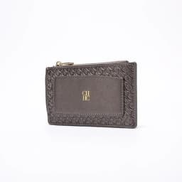 CH Embossed PU Leather Card Holder Women Zipper Coin Purse Slim ID Credit Card Wallet Small Clutch Bag