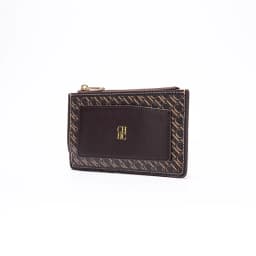 CH Embossed PU Leather Card Holder Women Zipper Coin Purse Slim ID Credit Card Wallet Small Clutch Bag