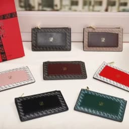 CH Embossed PU Leather Card Holder Women Zipper Coin Purse Slim ID Credit Card Wallet Small Clutch Bag