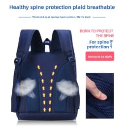 Lightweight Kids Backpack 1 3 6 Grade Spine Protection Reflective Space School Bag for Elementary Students