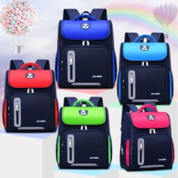Lightweight Kids Backpack 1 3 6 Grade Spine Protection Reflective Space School Bag for Elementary Students