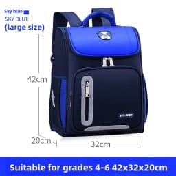 Lightweight Kids Backpack 1 3 6 Grade Spine Protection Reflective Space School Bag for Elementary Students