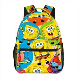 Anime SpongeBob SquarePants Backpack, Cartoon Patrick Gary Print School Bookbag, Portable Lightweight Travel Bag for Picnic