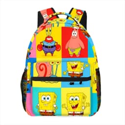 Anime SpongeBob SquarePants Backpack, Cartoon Patrick Gary Print School Bookbag, Portable Lightweight Travel Bag for Picnic