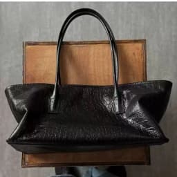 Retro Black Tote Bag Women Faux Crocodile Embossed Leather Large Capacity Shoulder Bag Ladies Fashion Commute Versatile Handbag