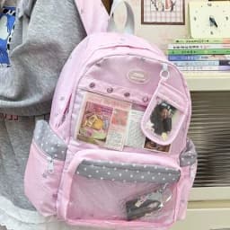 New Y2K Cute Star Polka Dot Ita Backpack Large Capacity  Student Schoolbag DIY Display  Outdoor Knapsack Casual Travel Rucksacks