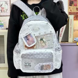 New Y2K Cute Star Polka Dot Ita Backpack Large Capacity  Student Schoolbag DIY Display  Outdoor Knapsack Casual Travel Rucksacks