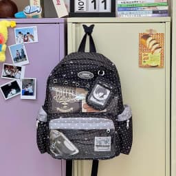 New Y2K Cute Star Polka Dot Ita Backpack Large Capacity  Student Schoolbag DIY Display  Outdoor Knapsack Casual Travel Rucksacks