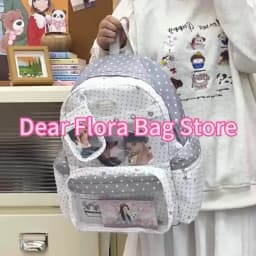 New Y2K Cute Star Polka Dot Ita Backpack Large Capacity  Student Schoolbag DIY Display  Outdoor Knapsack Casual Travel Rucksacks