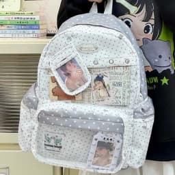 New Y2K Cute Star Polka Dot Ita Backpack Large Capacity  Student Schoolbag DIY Display  Outdoor Knapsack Casual Travel Rucksacks