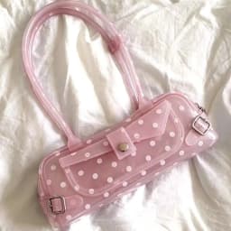 Sweet Polka Dot Transparent Pvc Jelly Tube Handbag Candy Colored Mini Top Handle Shoulder Bag Summer Seaside Vacation Tote Bag