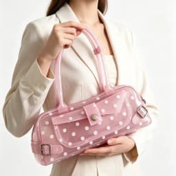 Sweet Polka Dot Transparent Pvc Jelly Tube Handbag Candy Colored Mini Top Handle Shoulder Bag Summer Seaside Vacation Tote Bag